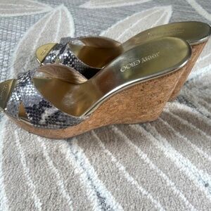 JIMMY CHOO Cork Wedge Sandals, Sz 40, US 9,5